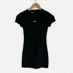 White Fox Black Short Sleeve Romper